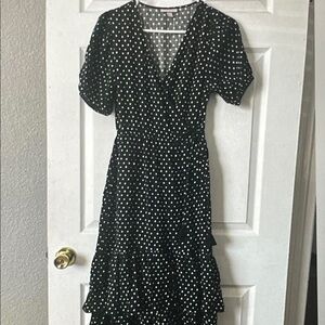 Knox Rose Black and White Polka Dot Midi Dress
